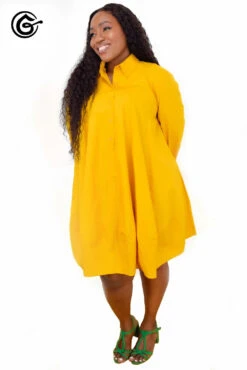 ROBE OVERSIZE "CAMILLE" -Galateia Fashion CAMILLEJAUNE01