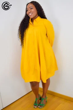 ROBE OVERSIZE "CAMILLE" -Galateia Fashion CAMILLEJAUNE06