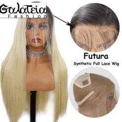 PERRUQUE SYNTHÉTIQUE FIBRE FUTURA FULL LACE LISSE CHEVEUX OMBRE 613 BLONDE
