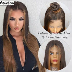 PERRUQUE SYNTHÉTIQUE FIBRE FUTURA AVANT DENTELLE SUISSE 13x6
