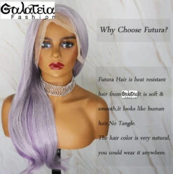 PERRUQUE SYNTHÉTIQUE FIBRE FUTURA LÉGÈREMENT ONDULE HIGHLIGHT VIOLET FULL LACE -Galateia Fashion H5aa23e0d2b674889b513b83517eba2b1i
