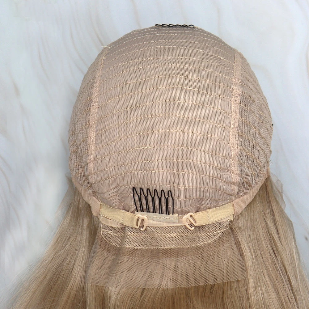 PERRUQUE COURTE LISSE SYNTHÉTIQUE FIBRE FUTURA HONEY BLONDE AVANT DENTELLE 13X6 9 PERRUQUE COURTE LISSE SYNTHÉTIQUE FIBRE FUTURA HONEY BLONDE AVANT DENTELLE 13X6 – Image 7