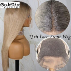 PERRUQUE SYNTHÉTIQUE FIBRE FUTURA OMBRE BLONDE AVANT DENTELLE SUISSE 13X6 -Galateia Fashion H6467ad569a2241b58bdb9a4f163768adX