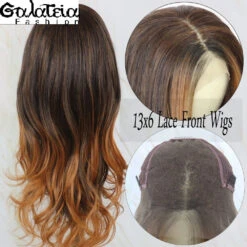 PERRUQUE SYNTHÉTIQUE FIBRE FUTURA BODY WEAVE OMBRE HIGHLIGHT MARRON AVANT DENTELLE SUISSE 13X6 -Galateia Fashion H679eb0ac6bc447dfa9ce8af41f8d2793M