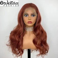 PERRUQUE SYNTHÉTIQUE FIBRE FUTURA CUIVRE ROUGE AVANT DENTELLE 13X6