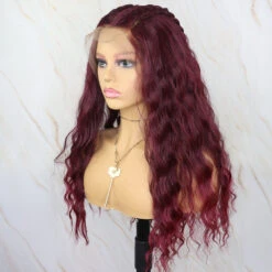 PERRUQUE SYNTHÉTIQUE FIBRE FUTURA CHEVEUX LÂCHÉS MIXTE NOIRE ROUGE ET VIN AVANT DENTELLE SUISSE 13X6 -Galateia Fashion H81474966614a431d9efcb70c1c026773e