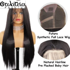 PERRUQUE SYNTHÉTIQUE FIBRE FUTURA CHEVEUX LISSE FULL LACE DENTELLE SUISSE -Galateia Fashion H8c07405f8eaf43c0b70431104f3505716