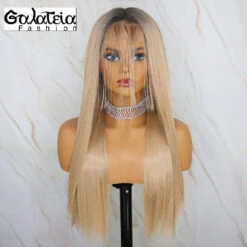 PERRUQUE SYNTHÉTIQUE FIBRE FUTURA OMBRE BLONDE AVANT DENTELLE SUISSE 13X6