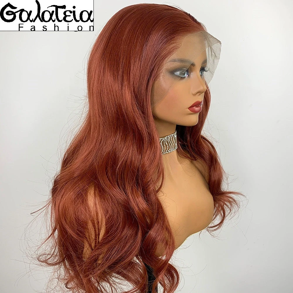 PERRUQUE SYNTHÉTIQUE FIBRE FUTURA CUIVRE ROUGE AVANT DENTELLE 13X6 4 PERRUQUE SYNTHÉTIQUE FIBRE FUTURA CUIVRE ROUGE AVANT DENTELLE 13X6 – Image 2