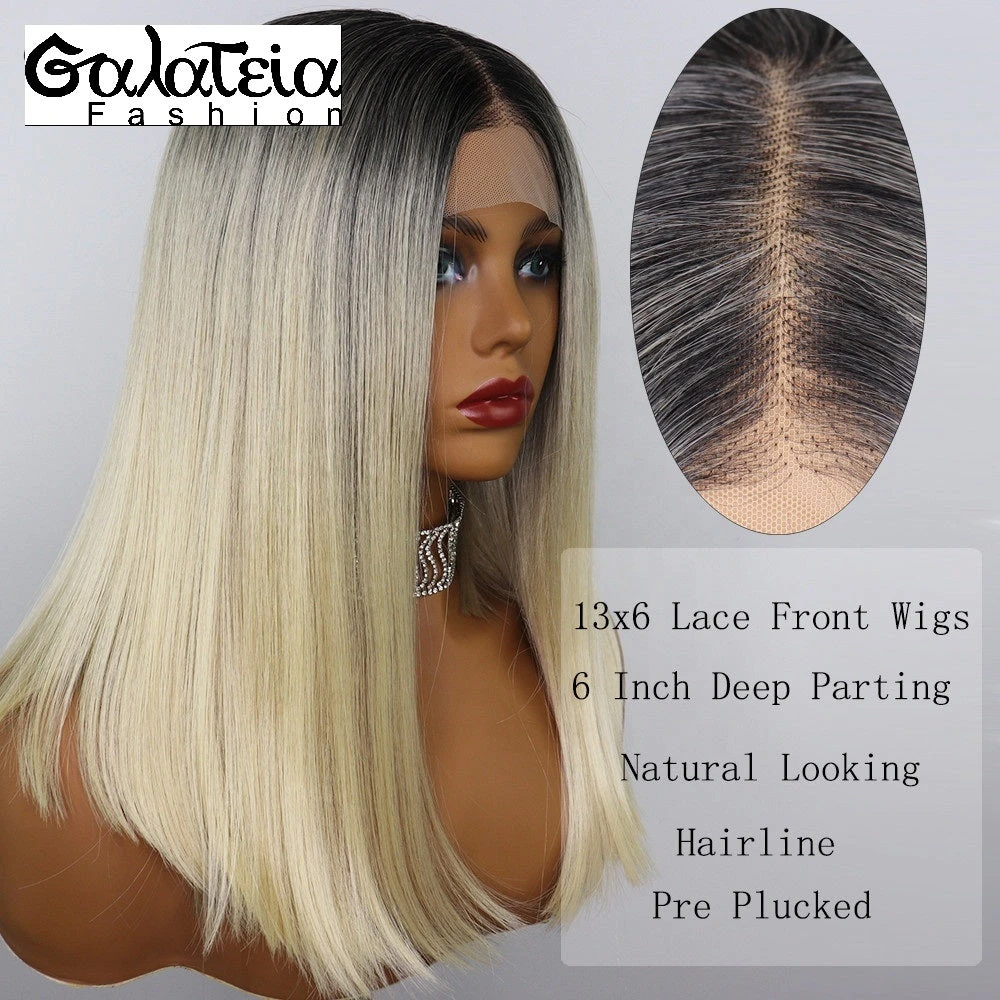 PERRUQUE COURTE NOIRE FIBRE FUTURA LISSE AVANT DENTELLE SUISSE 13X6 5 PERRUQUE COURTE NOIRE FIBRE FUTURA LISSE AVANT DENTELLE SUISSE 13X6 – Image 3