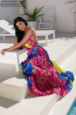 ROBE LONGUE "BECCA" AVEC CHAÎNE