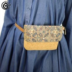 POCHETTE "BANANA" En Liège 100% Végan -Galateia Fashion Pochette06tris