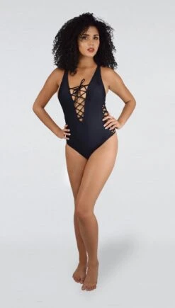 Maillot De Bain à Lacets Tina Noir -Galateia Fashion Retouche TinaNoir01 1