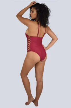 Maillot De Bain à Lacets Tina Rouge -Galateia Fashion tina rouge5